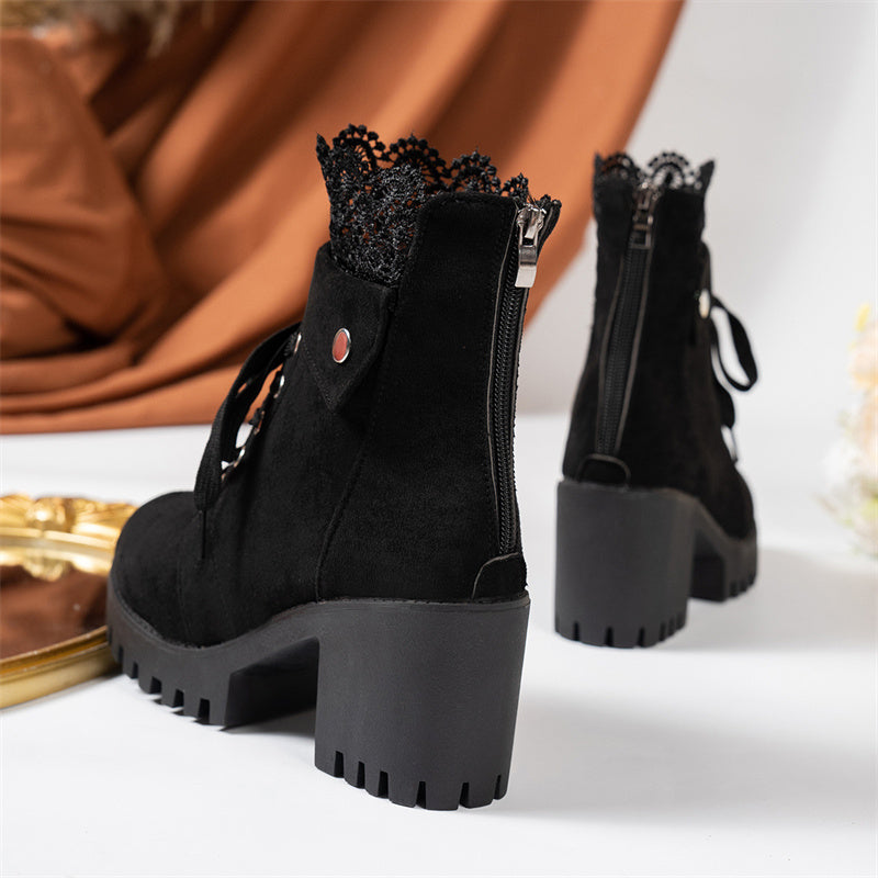 🔥Black-Friday-Mega-Angebot – 49 % Rabatt!🔥Damen-Stiefeletten mit dickem Absatz und Spitze