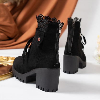 🔥Black-Friday-Mega-Angebot – 49 % Rabatt!🔥Damen-Stiefeletten mit dickem Absatz und Spitze