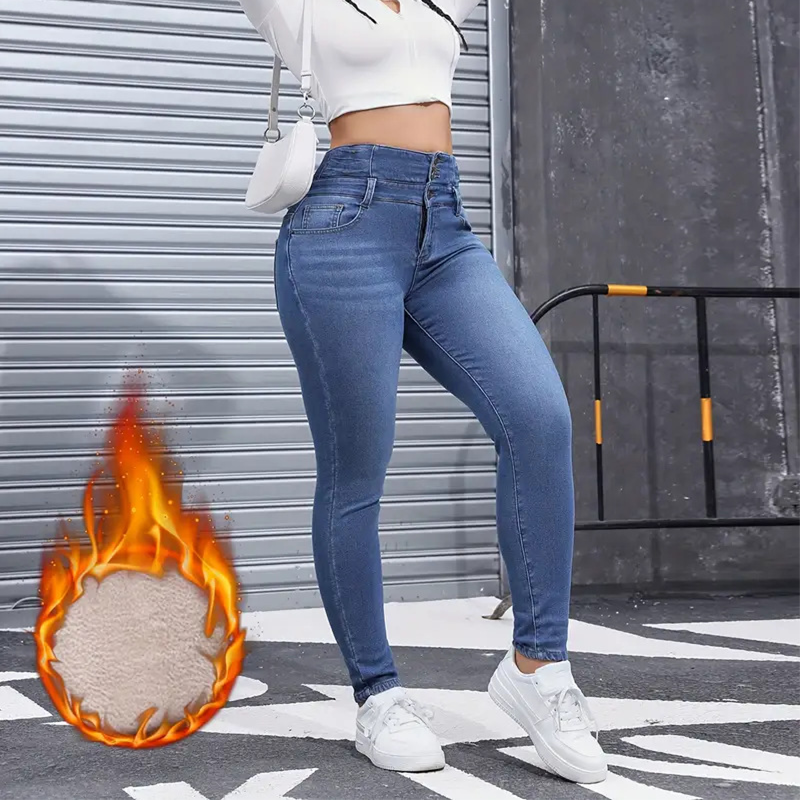 📢📢50%Rabatt!!!🎉✨Modische, warme Damen-Jeans im lässigen Stil