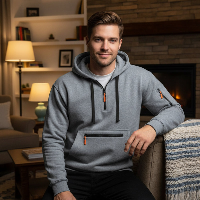📣📣50%Rabatt!!!🎉✨Utility-Hoodie mit Quarter-Zip – Leichter Stoff, bequemer Sitz & funktionales Design – Ideal für Frühling, Herbst & aktive Stunden
