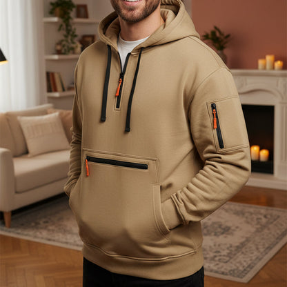 📣📣50%Rabatt!!!🎉✨Utility-Hoodie mit Quarter-Zip – Leichter Stoff, bequemer Sitz & funktionales Design – Ideal für Frühling, Herbst & aktive Stunden