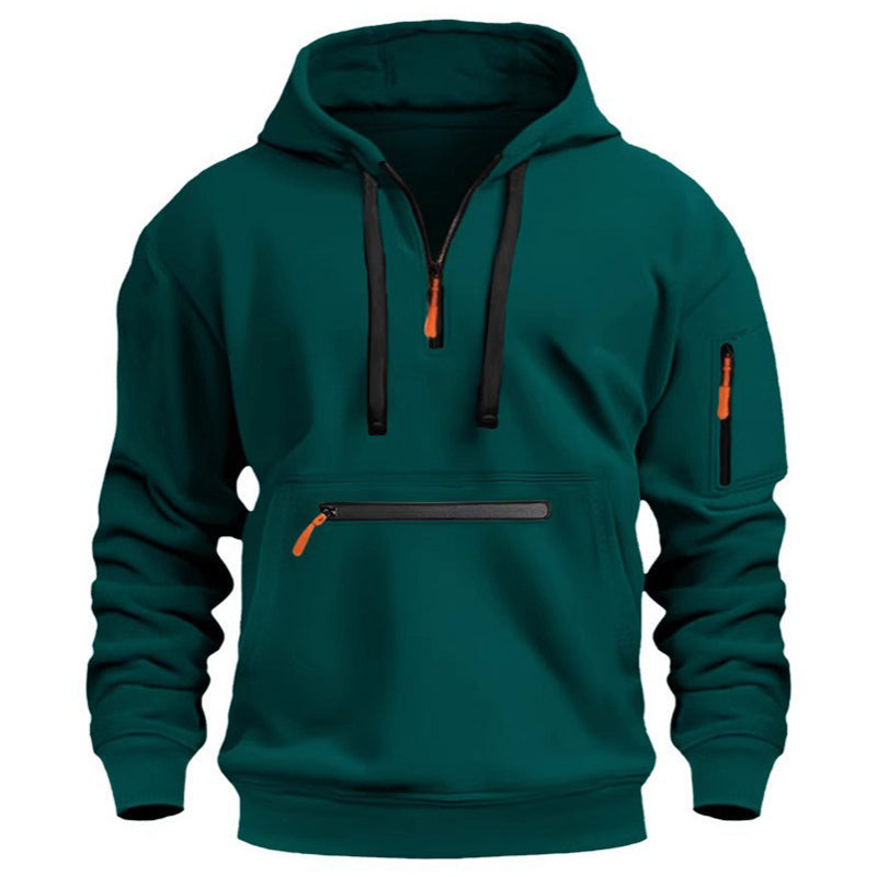 📣📣50%Rabatt!!!🎉✨Utility-Hoodie mit Quarter-Zip – Leichter Stoff, bequemer Sitz & funktionales Design – Ideal für Frühling, Herbst & aktive Stunden