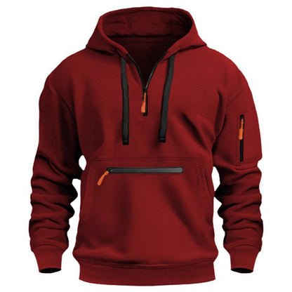 📣📣50%Rabatt!!!🎉✨Utility-Hoodie mit Quarter-Zip – Leichter Stoff, bequemer Sitz & funktionales Design – Ideal für Frühling, Herbst & aktive Stunden