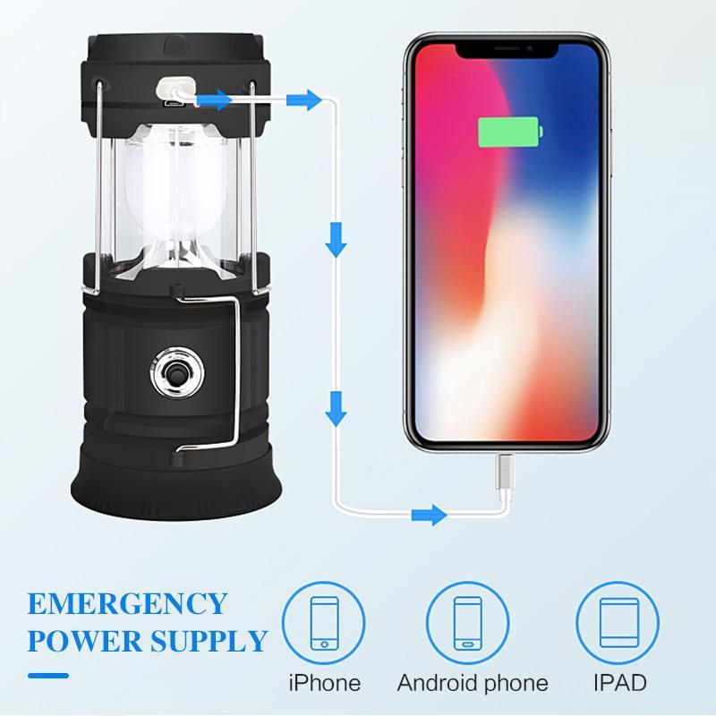 🧰3-in-1-Campinglaterne mit LED-Flamme