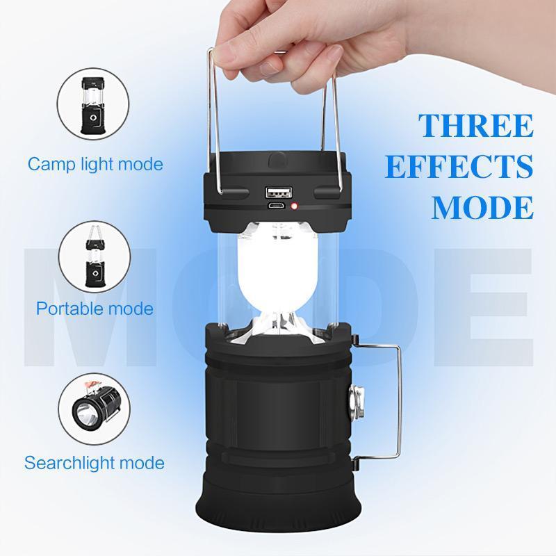 🧰3-in-1-Campinglaterne mit LED-Flamme