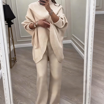 🔥 59 % RABATT! NEU! Zweiteiliges Damen-Set – Asymmetrischer Pullover + weite Hose, bequeme Passform und weicher Stoff, super bequem 👚✨ ✅ Kostenloser Versand