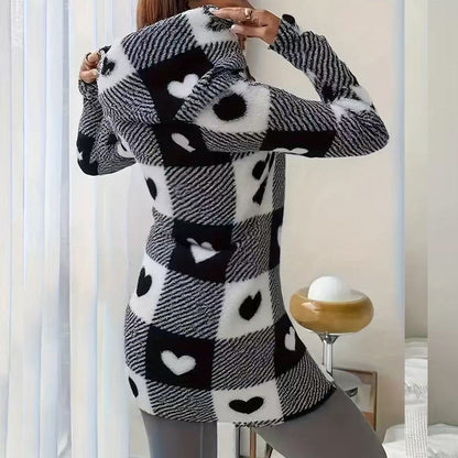 🍂🧥Karierte Kapuzenjacke für Damen mit Reißverschluss✈Versandkostenfrei