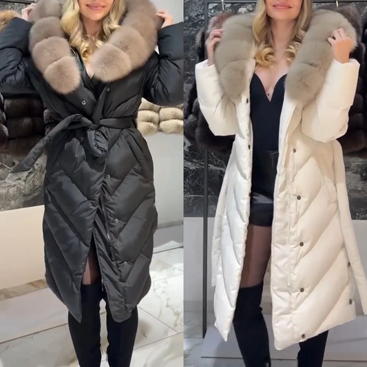 🔥New Arrivals Offer-High--Hochwertiger, eleganter Damen-Baumwollmantel mit Pelzkragen