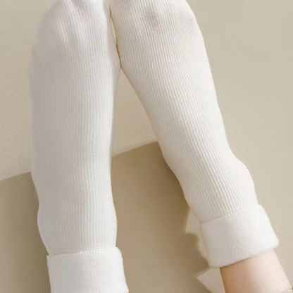 Dicke, warme Socken in Einfarbe bis zur Wade für Frauen
