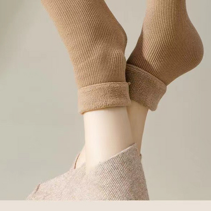 Dicke, warme Socken in Einfarbe bis zur Wade für Frauen