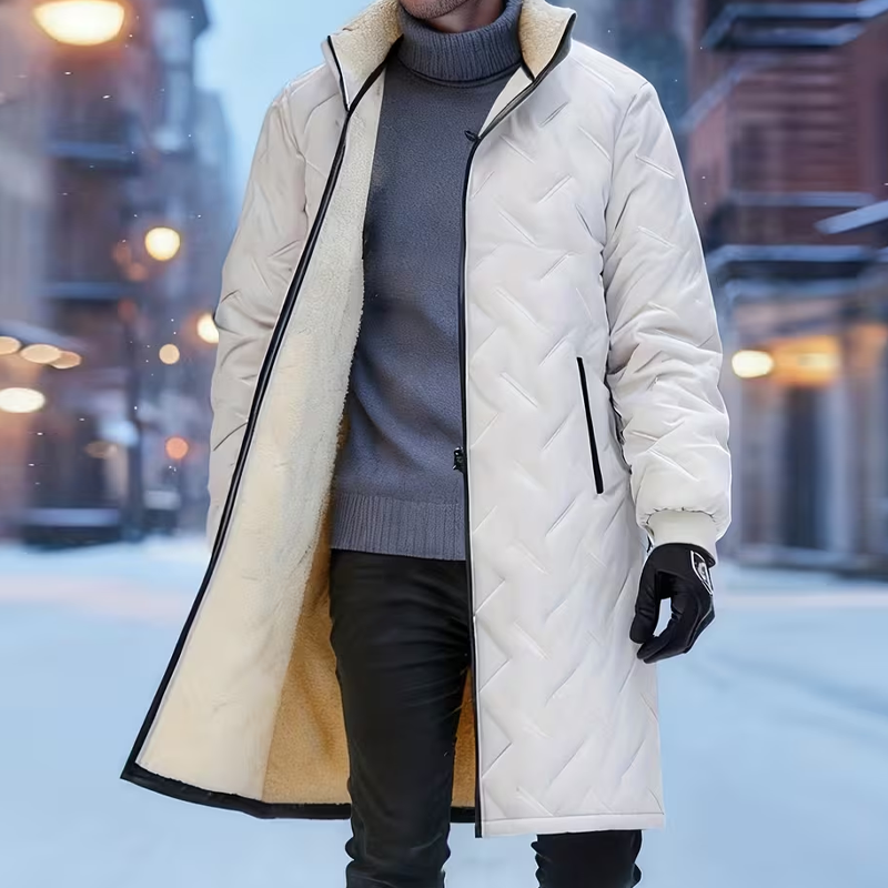 📢📢50% Rabatt!!! 🎉✨ Herren-Wintermantel in mittlerer Länge mit Plüschfutter