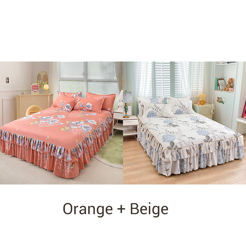 🌹Für jede Jahreszeit geeignet🌹 Romantisches Schlafengehen – 3-teiliger Rüschenbettrock – Eleganter Fall & einfaches Wechseln 【Begrenztes Angebot】🛏️
