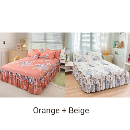 🌹Für jede Jahreszeit geeignet🌹 Romantisches Schlafengehen – 3-teiliger Rüschenbettrock – Eleganter Fall & einfaches Wechseln 【Begrenztes Angebot】🛏️