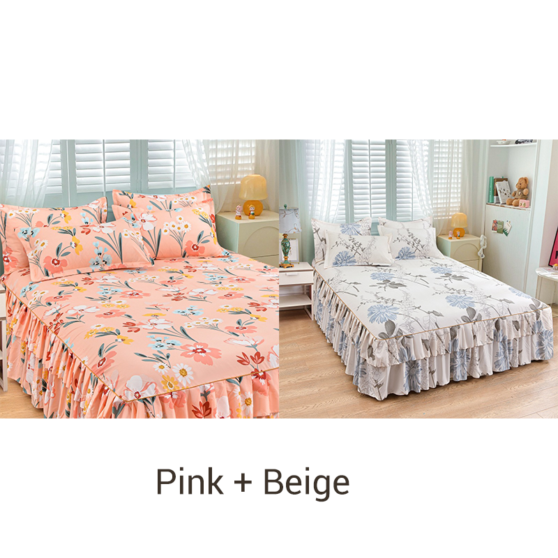 🌹Für jede Jahreszeit geeignet🌹 Romantisches Schlafengehen – 3-teiliger Rüschenbettrock – Eleganter Fall & einfaches Wechseln 【Begrenztes Angebot】🛏️