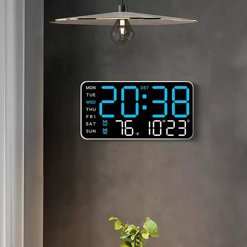 🕰️ 56% RABATT! 🌲 Moderne digitale LED-Wanduhr – Multifunktional, schlankes Design, klares Display ✨