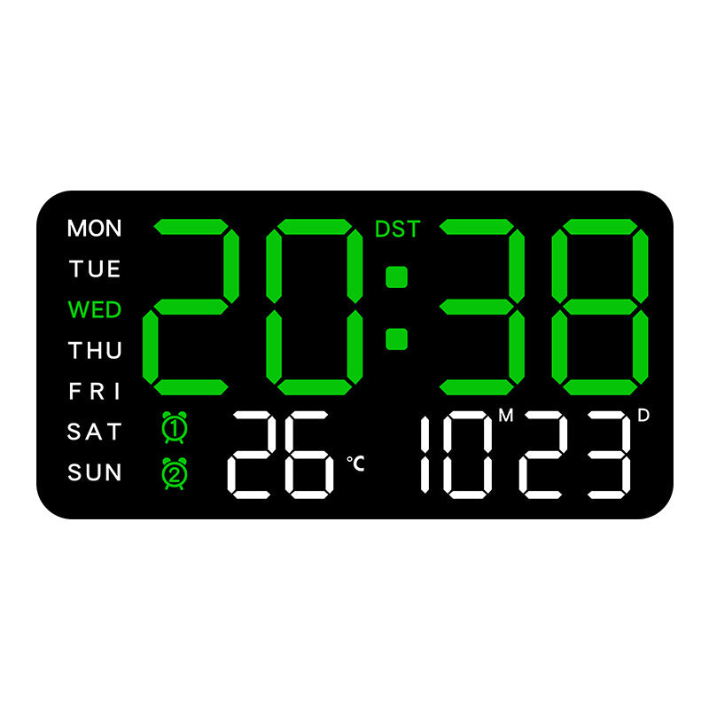 🕰️ 56% RABATT! 🌲 Moderne digitale LED-Wanduhr – Multifunktional, schlankes Design, klares Display ✨