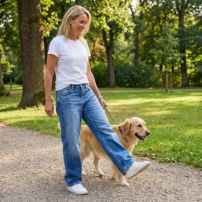 📢Mühelos schicke, locker sitzende Jeans mit weitem Bein