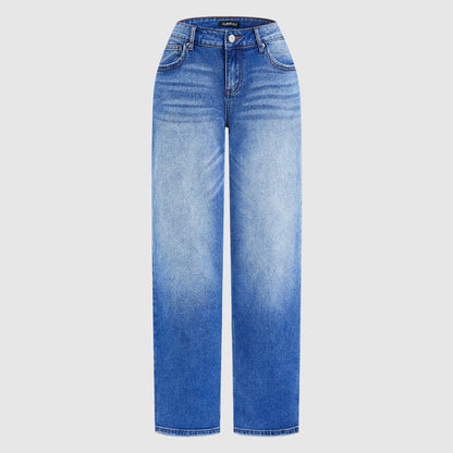 📢Mühelos schicke, locker sitzende Jeans mit weitem Bein