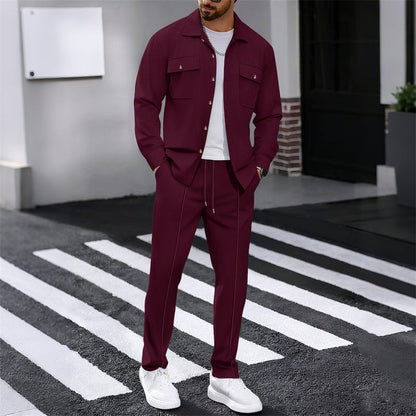💎 -50% AUF HERREN-SET AUS WAFFEL-BUTTON-DOWN-JACKE UND HOSE! 💎 Waffelmuster, Kordelzug & Bequemer Freizeit-Stil ✨