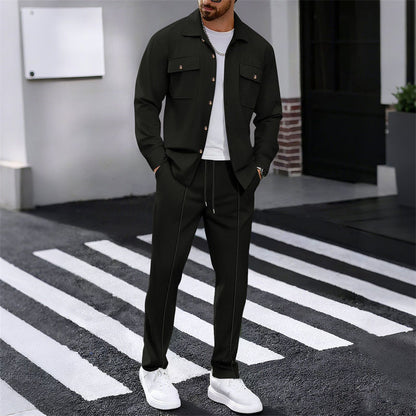 💎 -50% AUF HERREN-SET AUS WAFFEL-BUTTON-DOWN-JACKE UND HOSE! 💎 Waffelmuster, Kordelzug & Bequemer Freizeit-Stil ✨