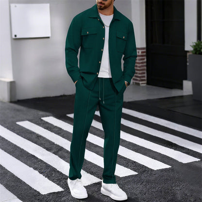 💎 -50% AUF HERREN-SET AUS WAFFEL-BUTTON-DOWN-JACKE UND HOSE! 💎 Waffelmuster, Kordelzug & Bequemer Freizeit-Stil ✨