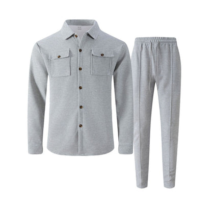 💎 -50% AUF HERREN-SET AUS WAFFEL-BUTTON-DOWN-JACKE UND HOSE! 💎 Waffelmuster, Kordelzug & Bequemer Freizeit-Stil ✨