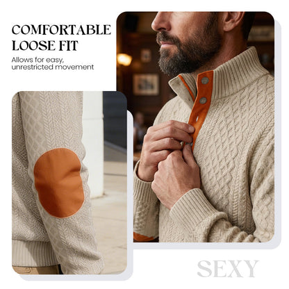 Lässiges Herren-Outdoor-Sweatshirt mit Jacquard-Kragen ✈️ Kauf 2 Artikel versandkostenfrei ✈️