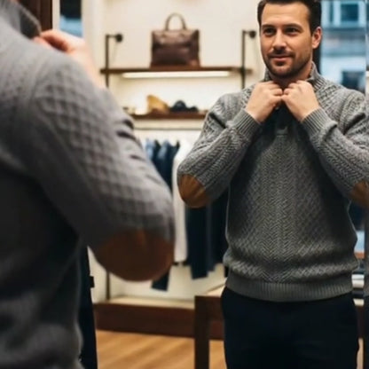 Lässiges Herren-Outdoor-Sweatshirt mit Jacquard-Kragen ✈️ Kauf 2 Artikel versandkostenfrei ✈️