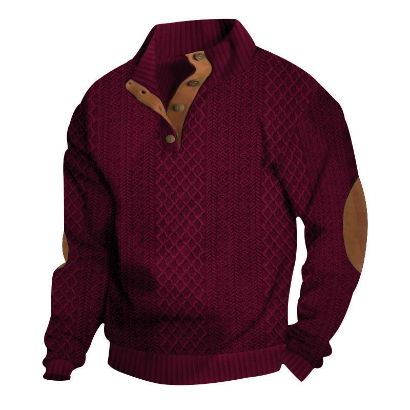 Lässiges Herren-Outdoor-Sweatshirt mit Jacquard-Kragen ✈️ Kauf 2 Artikel versandkostenfrei ✈️