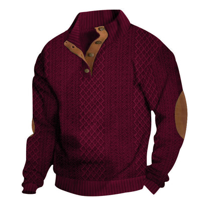 Lässiges Herren-Outdoor-Sweatshirt mit Jacquard-Kragen ✈️ Kauf 2 Artikel versandkostenfrei ✈️