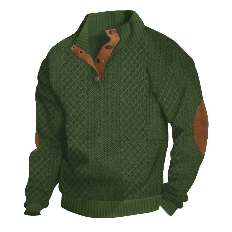 Lässiges Herren-Outdoor-Sweatshirt mit Jacquard-Kragen ✈️ Kauf 2 Artikel versandkostenfrei ✈️