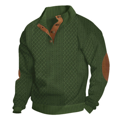 Lässiges Herren-Outdoor-Sweatshirt mit Jacquard-Kragen ✈️ Kauf 2 Artikel versandkostenfrei ✈️