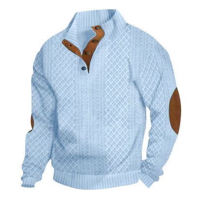 Lässiges Herren-Outdoor-Sweatshirt mit Jacquard-Kragen ✈️ Kauf 2 Artikel versandkostenfrei ✈️