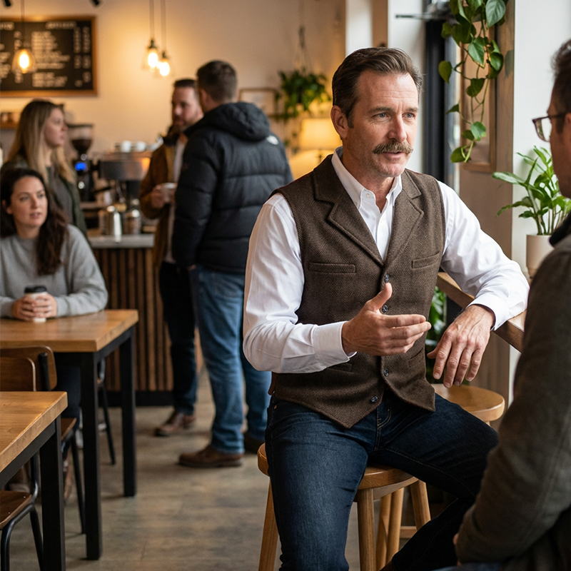 Lässige Herrenweste, schmale Passform und super dehnbar