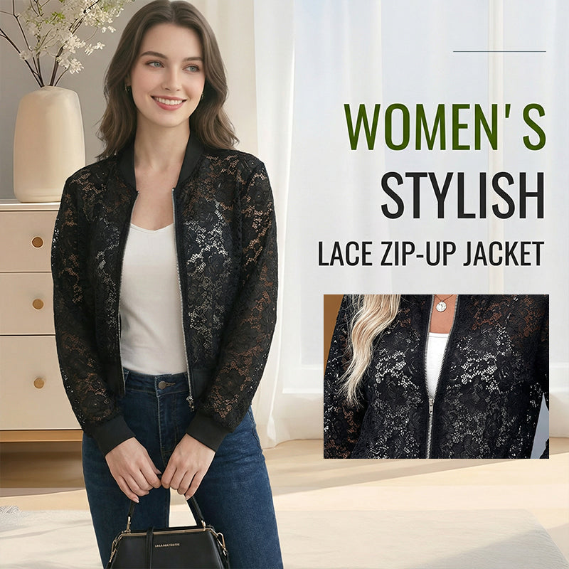 ✨ Neuheiten & Sonderangebote! Leichte Damenjacke aus Spitze mit Reißverschluss – feminin, luftig & vielseitig – perfekt für warme Tage, Strand & Freizeit – ideal für Layering