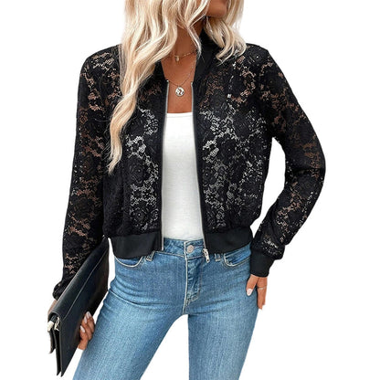 ✨ Neuheiten & Sonderangebote! Leichte Damenjacke aus Spitze mit Reißverschluss – feminin, luftig & vielseitig – perfekt für warme Tage, Strand & Freizeit – ideal für Layering