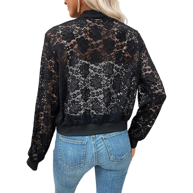 ✨ Neuheiten & Sonderangebote! Leichte Damenjacke aus Spitze mit Reißverschluss – feminin, luftig & vielseitig – perfekt für warme Tage, Strand & Freizeit – ideal für Layering