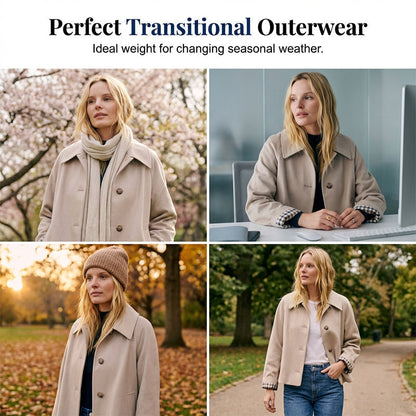 🌞Frühlingserwachen: 50% Rabatt!🎉Damen Kurzjacke "Parisian Style" – Edler Einreiher mit modischen Karo-Details
