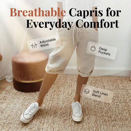 🔥New Hot Sale 🔥Lässige Caprihosen aus Baumwoll-Leinen für Damen