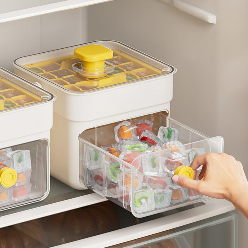 🧊 Eiswürfelform mit Aufbewahrungsbehälter & Ein-Knopf-Bedienung – müheloses Entnehmen, perfekt für Zuhause, Partys & Balkon