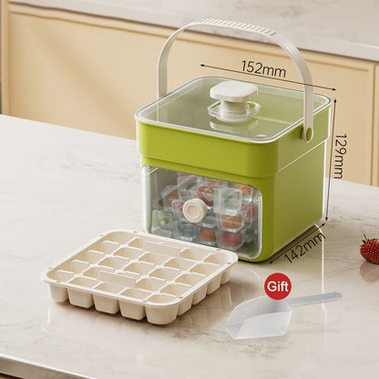 🧊 Eiswürfelform mit Aufbewahrungsbehälter & Ein-Knopf-Bedienung – müheloses Entnehmen, perfekt für Zuhause, Partys & Balkon