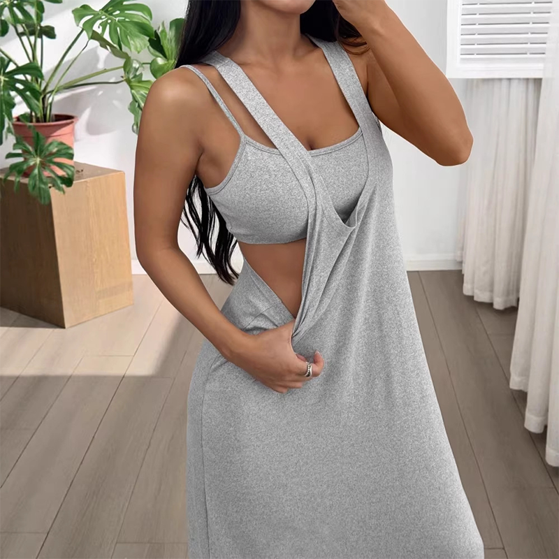 👗 Zweiteiliges Tank-Maxikleid mit seitlichen Cut-outs – modern, luftig & vielseitig – perfekt für warme Tage, Strand & Partys
