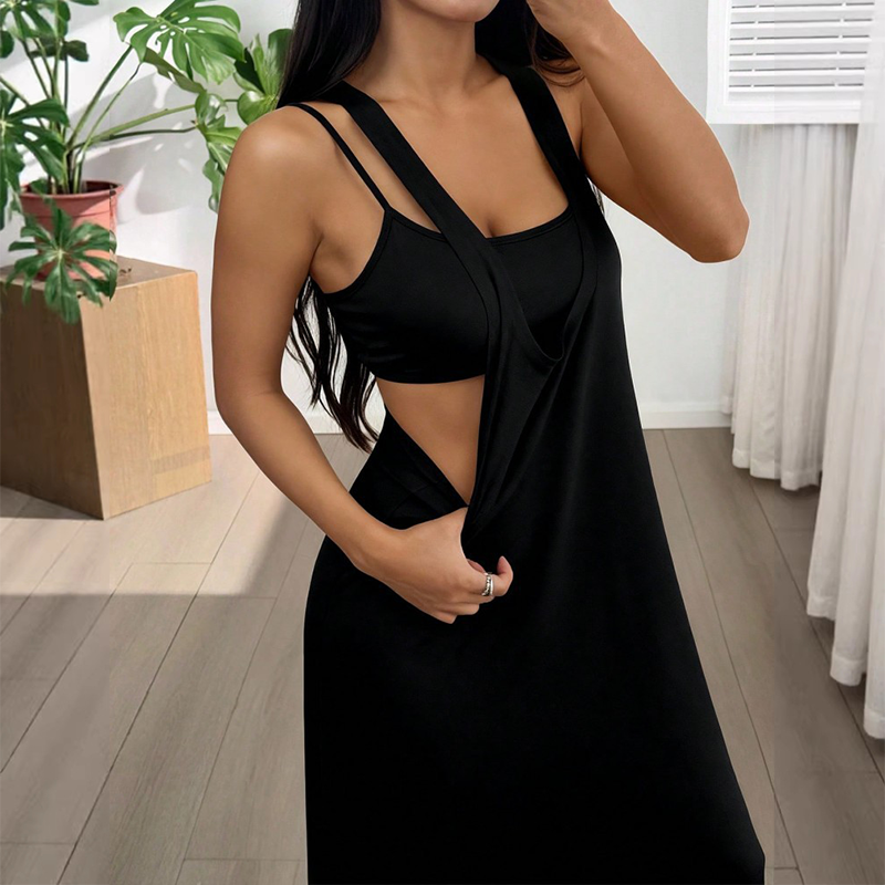 👗 Zweiteiliges Tank-Maxikleid mit seitlichen Cut-outs – modern, luftig & vielseitig – perfekt für warme Tage, Strand & Partys