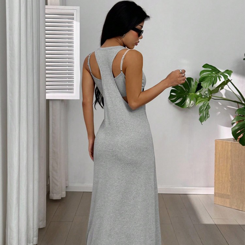 👗 Zweiteiliges Tank-Maxikleid mit seitlichen Cut-outs – modern, luftig & vielseitig – perfekt für warme Tage, Strand & Partys