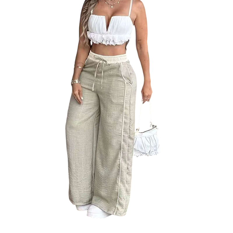 📢📢50 % RABATT !! ⏰Damenhose mit hoher Taille und weitem Bein