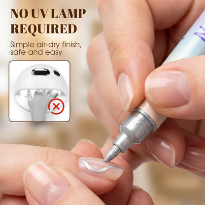 🥳 Nageldesign-Pen mit 2-in-1 Spitze – Perfekt für präzise Linien & Details zu Hause oder unterwegs
