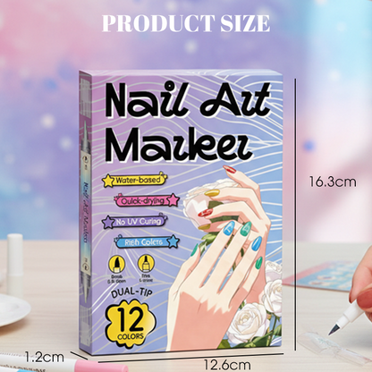 🥳 Nageldesign-Pen mit 2-in-1 Spitze – Perfekt für präzise Linien & Details zu Hause oder unterwegs