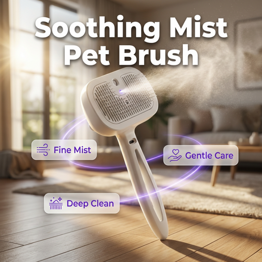 Self-Cleaning Mist Pet Brush with UV Light