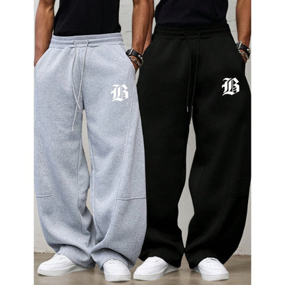 👖 LIMITED-TIME 50% RABATT! ✨ Herren Jogginghose – Gerades Bein, Schwerer Stoff, Elastischer Bund ✨