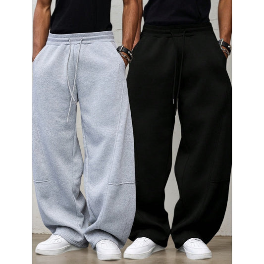 👖 LIMITED-TIME 50% RABATT! ✨ Herren Jogginghose – Gerades Bein, Schwerer Stoff, Elastischer Bund ✨